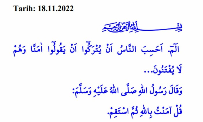 18 Kasım Cuma hutbesi konusu: 'İman ve İstikamet'