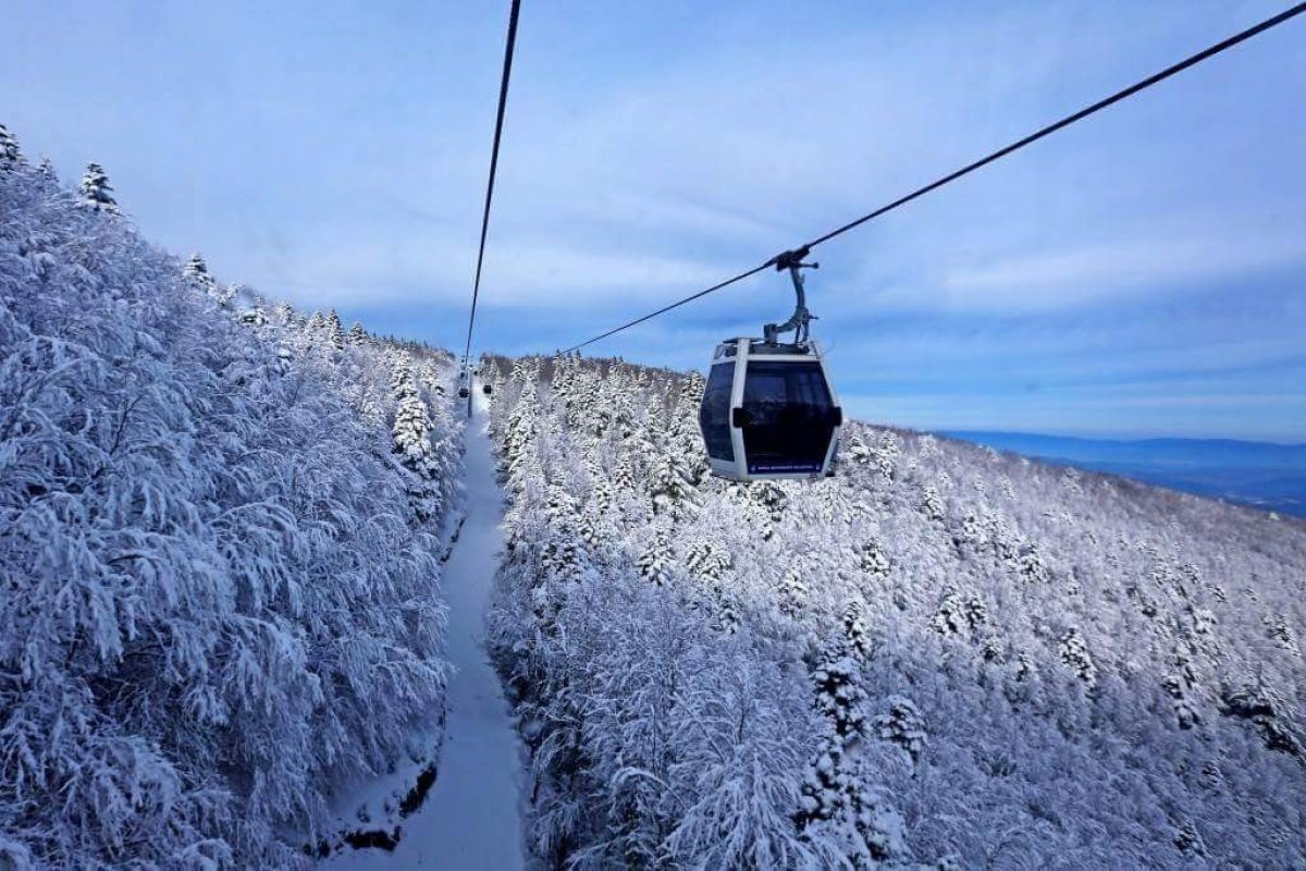 Bursa da teleferik şiddetli rüzgardan durduruldu #1