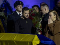 Ukrayna’da helikopter kazasında can verenler için cenaze merasimi