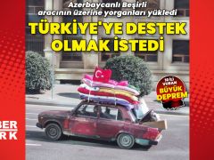 Aracının üzerine yorganları yükledi: Türkiye’ye yardım etmek istedi