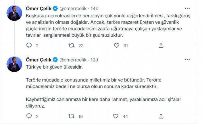 Ömer Çelik: İnsanlık düşmanı teröre karşı biriz ve beraberiz