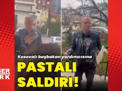 Kosovalı başbakan yardımcısına pastalı saldırı