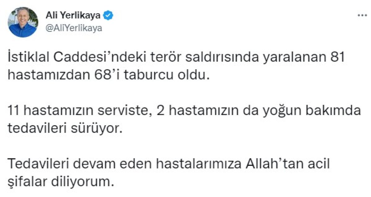 Taksim saldırısında yaralananların sağlık durumları #1