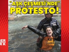 “Aşk Çeşmesi’ne” boyalı protesto eylemi