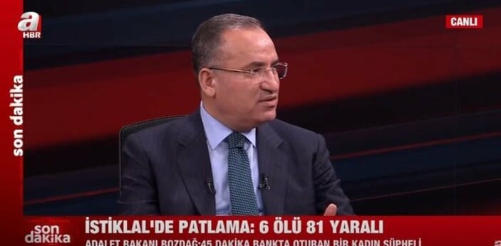 Bekir Bozdağ: Şüpheli bankta oturduktan 45 dakika sonra bomba patladı