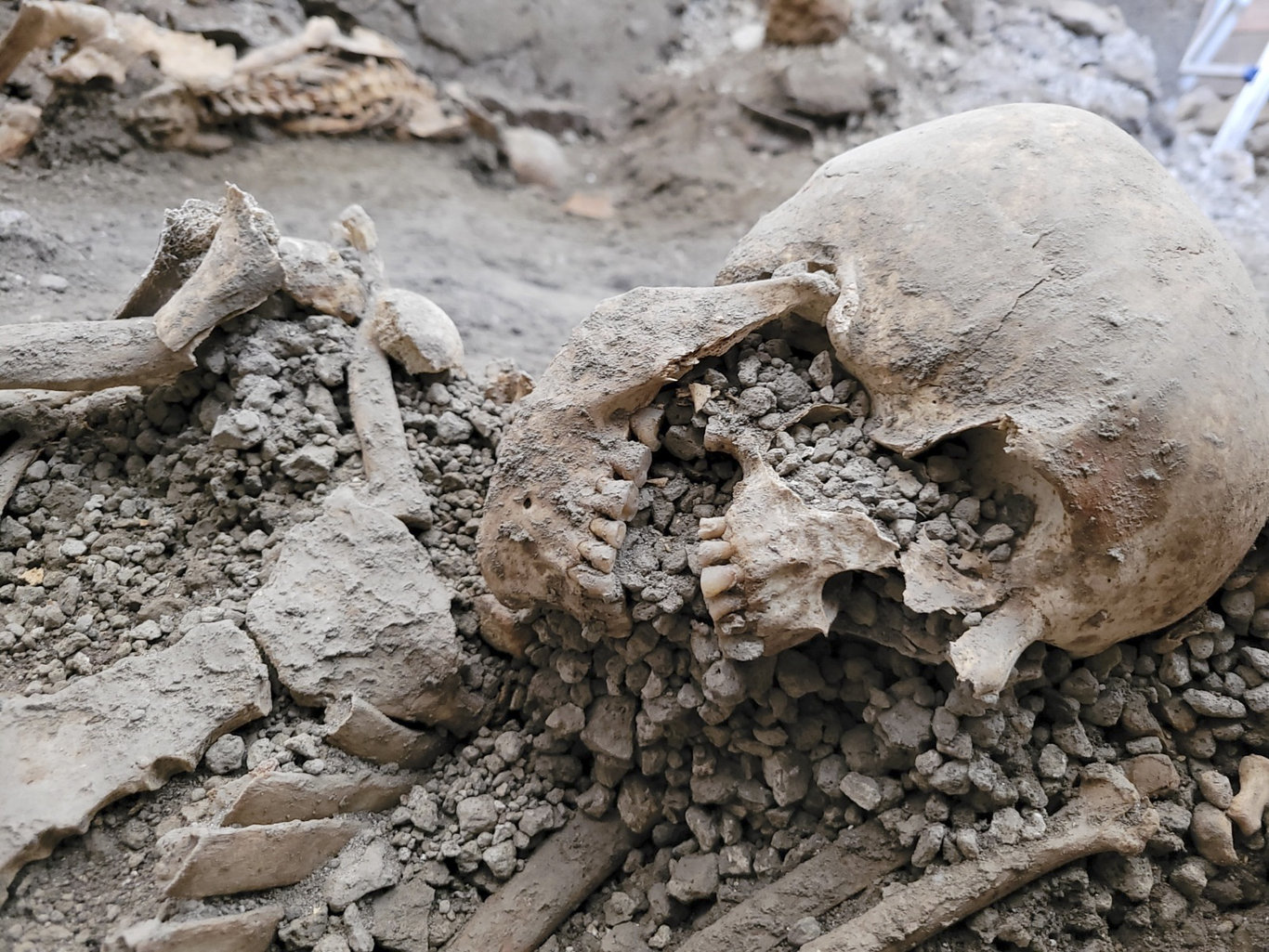 Pompei'deki kazılarda Vezüv'deki büyük patlamada ölen kişilere ait kalıntılar bulundu