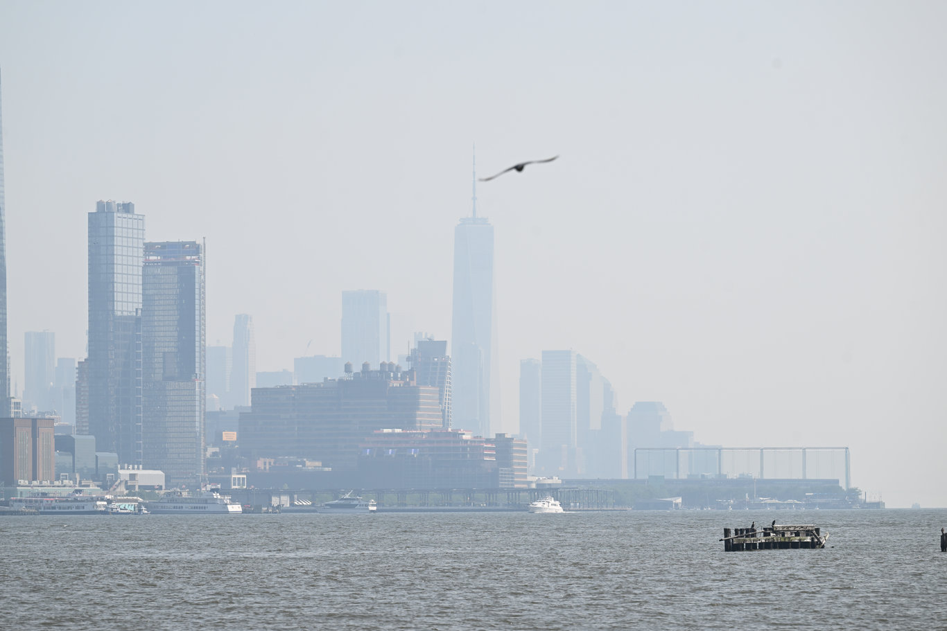 Kanada'daki orman yangını dumanları New York'ta puslu havaya neden oluyor