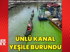 Venedik’teki Büyük Kanal’ın suyu yeşil renge büründü