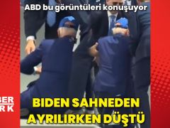 Biden sahneden ayrıldığı sırada yere düştü