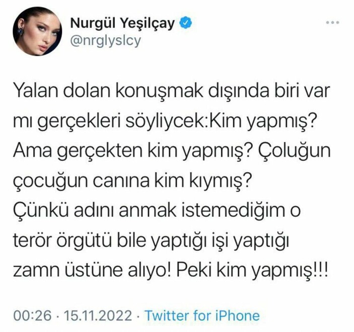 Nurgül Yeşilçay’ın Taksim patlaması ile ilgili sözleri tepki çekti