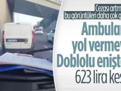 Ambulansa yol vermeyen duyarsız sürücü kamerada