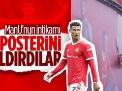 Cristiano Ronaldo’nun posteri, Manchester United stadından kaldırıldı