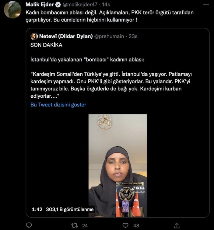 Somalili kadının, teröristin ablası olduğu iddiası gerçek dışı çıktı