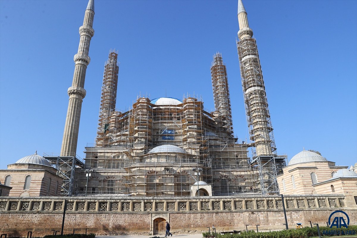 Selimiye Camisi nde restorasyon sürüyor #2