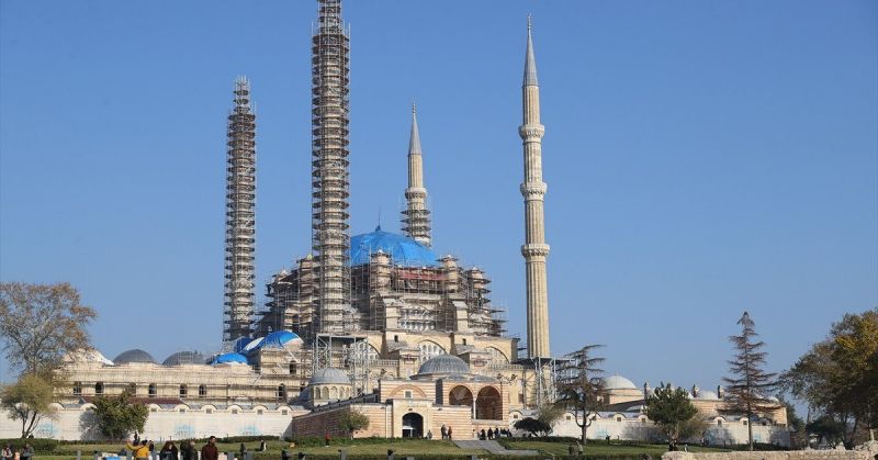 Selimiye Camisi’nde restorasyon sürüyor